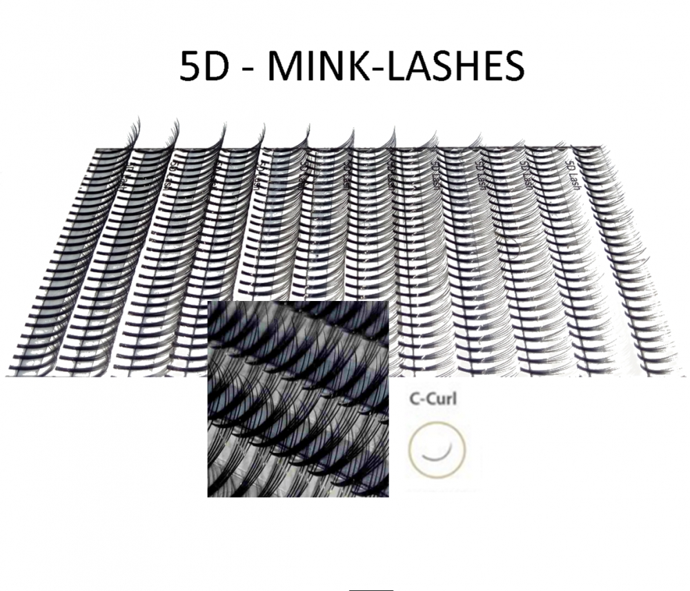 Bild 1 von Mink 5D-Wimpern, Curl C, Stärke 0,07mm
